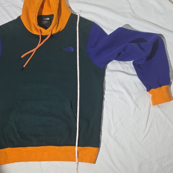 The North Face Men's Green Blue Orange Colorblock Hoodie Size S Casual Warm - Picture 10 of 14